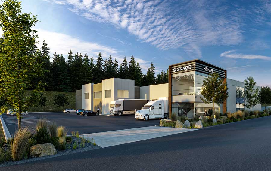 We are pleased to announce the successful sale of this 1 acre development-ready industrial site in Maple Ridge's Kanaka Business Park. Rendering of potential building.